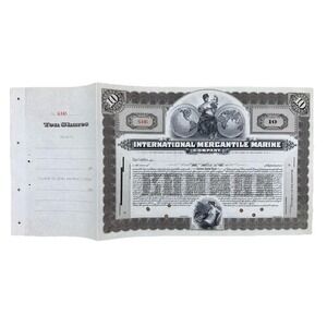 RARE 1st ISSUE UNCUT International Mercantile Marine Company (Titanic) Stock